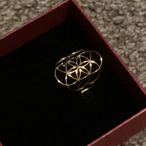 New 18k Gold Plated Lattice Unisex Boho Adjustible Ring
